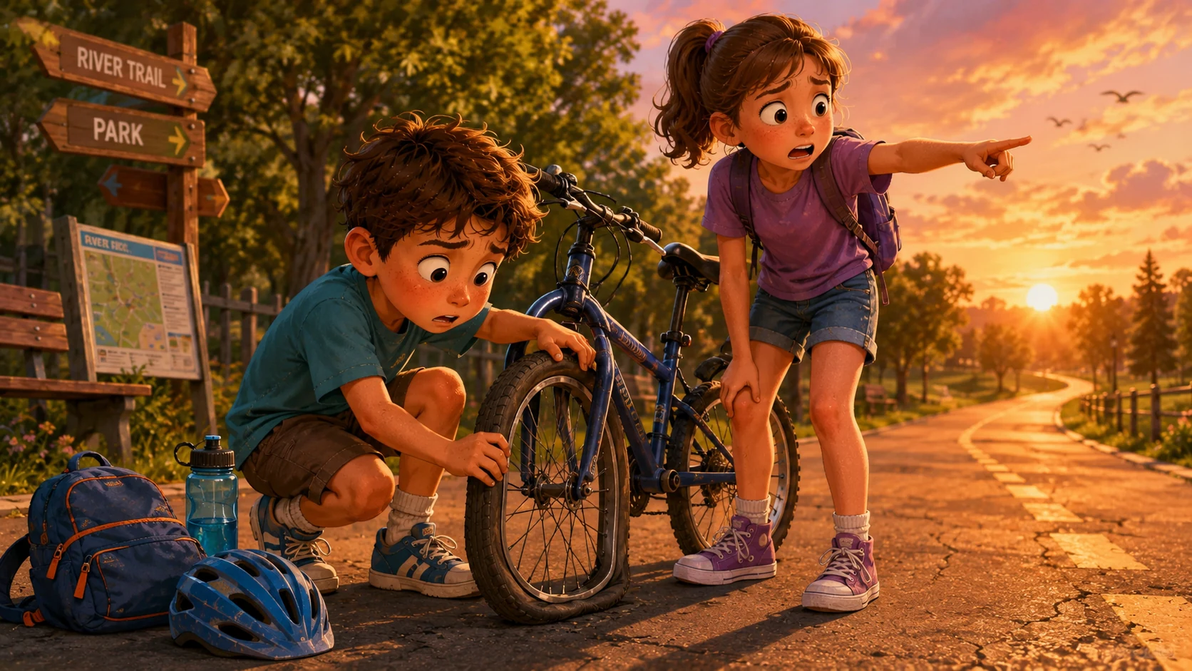 Scene 3 — Flat Bicycle Tire